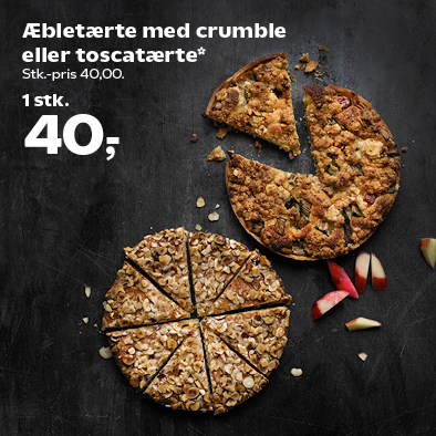 Æbletærte med crumble eller toscatærte