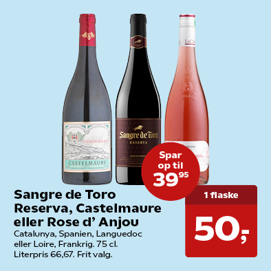 Sangre de Toro Reserva, Castelmaure eller Rose d' Anjou