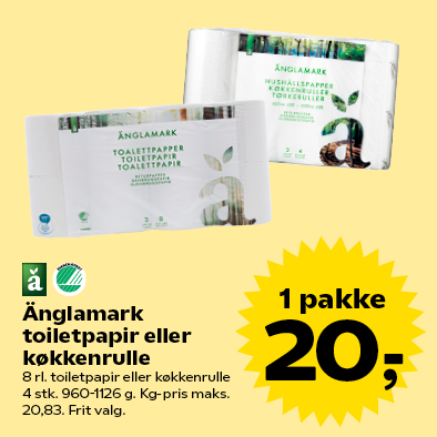 Änglamark toiletpapir eller køkkenrulle