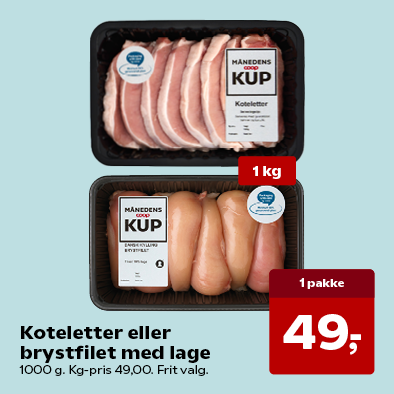 Koteletter eller brystfilet med lage