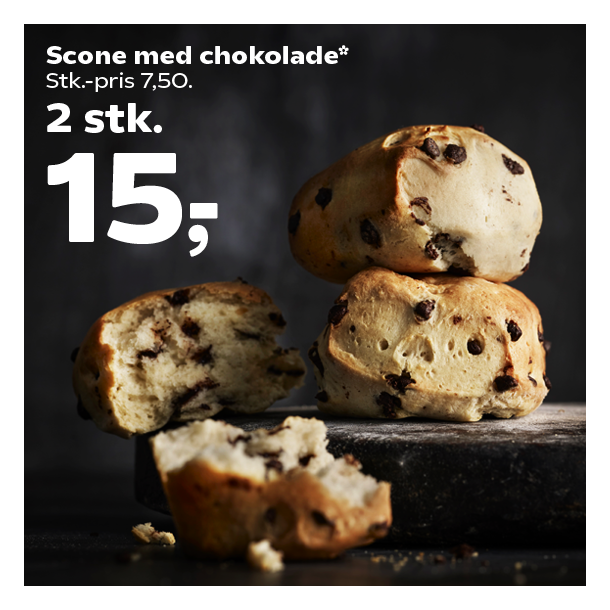 Scone med chokolade