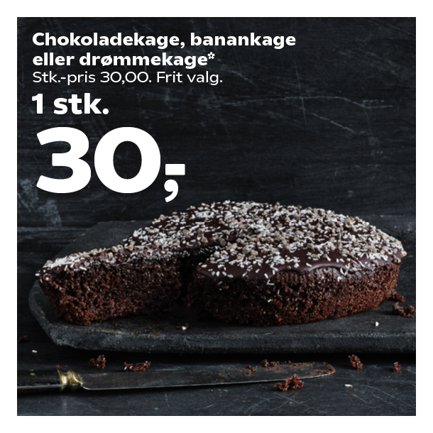 Chokoladekage, banankage eller drømmekage