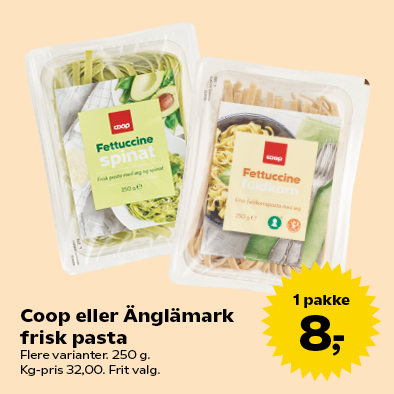 Coop eller Änglämark frisk pasta